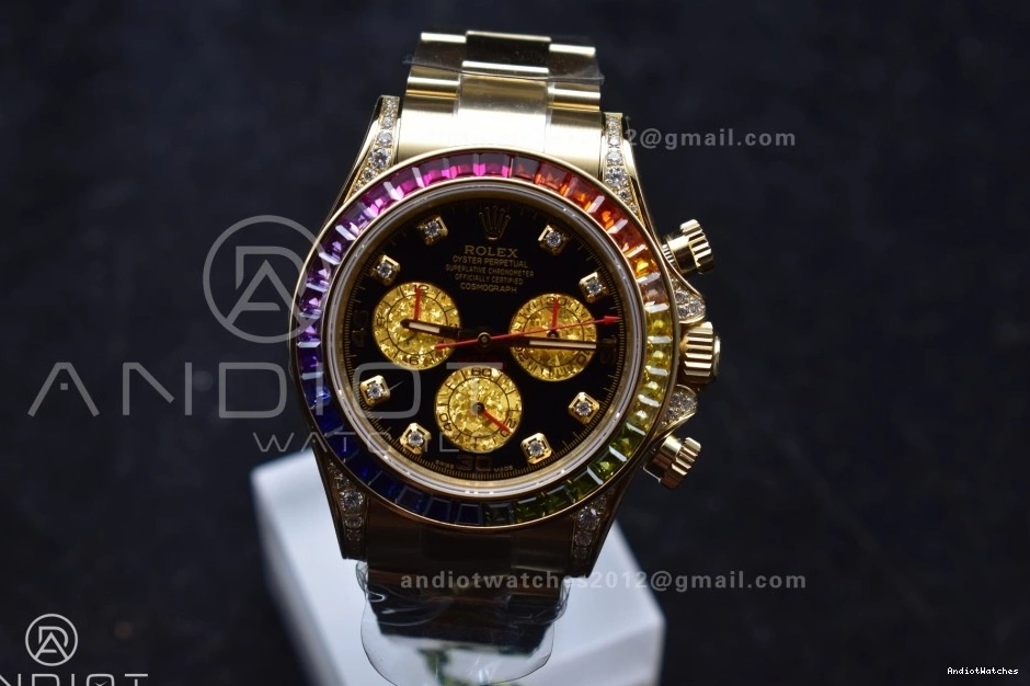 Bracelet SH Edition Dial 116598RBOW YG Timeless Daytona 1:1 Black Diamonds 779 Best ZF Rainbow on 0409